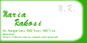 maria rakosi business card